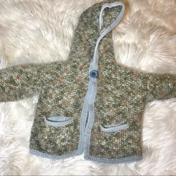 Other - 3T handmade knit wool blend hoodie sweater